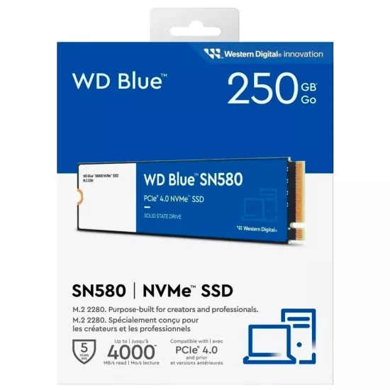 WD Internal SSD NVMe Blue 250GB (SN580) | Mega Jaipur